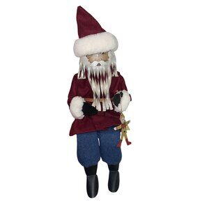 Shadow Dancer Vintage 1987 Sitting Shelf Santa Claus Hand Crafted Painted